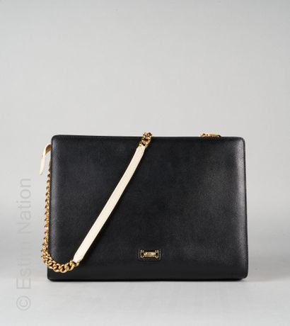MOSCHINO CHEAP AND CHIC (COLLECTION PRINTEMPS ETE 2013) Two-tone leather zipped pouch,...