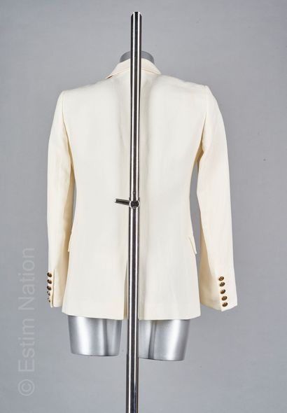 GUCCI Jacket in white linen, one button (T 42 it is T 38)