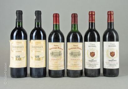BORDEAUX 6 bouteilles Bordeaux : 2 Bordeaux 1997, 2 Comte Roussel 1996 Bordeaux,...