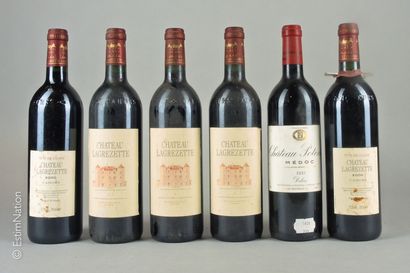 CAHORS 6 bouteilles : 1 Château Potensac 2001 Médoc, 5 Château Lagrezette 2000 Cahors

(E....