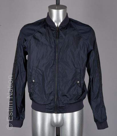 PRADA (2007) BLOUSON in navy polyamide, ribbed collar, waist and cuffs (approx. T...