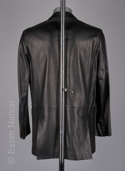 MANUFACTURE SERAPHIN Jacket in black plunged lambskin, three pockets (S 52) (lining...