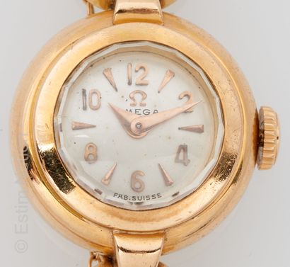 OMÉGA- BRACELET MONTRE EN OR JAUNE OMEGA - Bracelet montre de dame en or jaune 18K...
