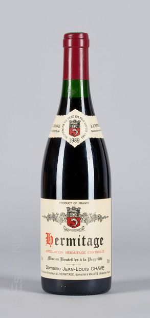 HERMITAGE ROUGE 1 bouteille HERMITAGE 1989 Jean-Louis Chave

(N. 2 cm, C. très légère...