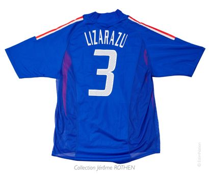 BIXENTE LIZARAZU N°3 MAILLOT DE FOOTBALL, défenseur, équipe de France, match qualificatif...