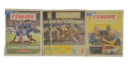 L'EQUIPE HORS SERIE DEUX JOURNAUX du 16 juillet 2018 sur la victoire de la France...