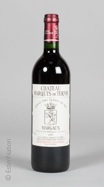 BORDEAUX 6 bouteilles Château Marquis de Terme 1995 4e GCC Margaux 
(n. bon à tl...