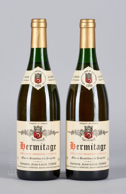 HERMITAGE BLANC 2 bottles HERMITAGE 1989 Jean-Louis Chave (white)
(N. between 2,5...