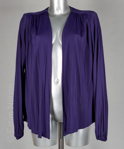 YVES SAINT LAURENT RIVE GAUCHE VESTE en jersey violet à parementures à même, manches...