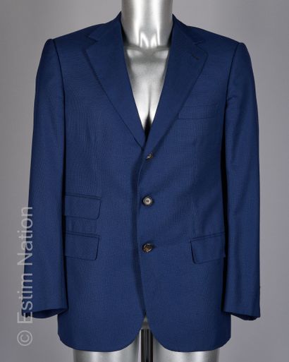 CIFONELLI VESTE en laine super fine 100's façonnée bleue (T 50) (traces sous les...