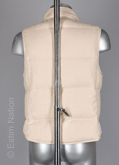 BRUNELLO CUCINELLI DOUDOUNE in linen, cotton and silk twine, sleeveless, two pockets,...