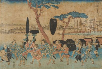 HIROSHIGE (Utagawa) HIROSHIGE Utagawa (1797-1858)

Yôdô gyôretsu dôchû no zu, Procession...