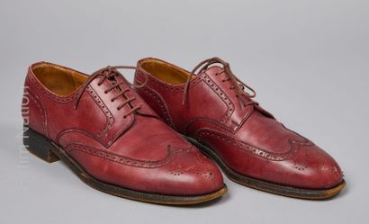 J. M. WESTON (1998) PAIR OF "triple sole" DERBIES in burgundy leather (P 8 or approx....