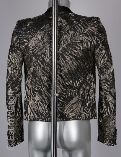 SAINT LAURENT PAR ANTHONY VACCARELLO (PROTOTYPE) Tuxedo-inspired black wool jacket...