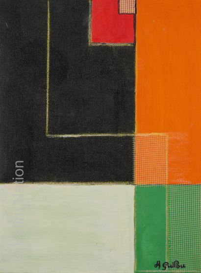 ATELIER ANDRE GUILLOU (1925-2017) Composition géométrique
Technique mixte sur carton...