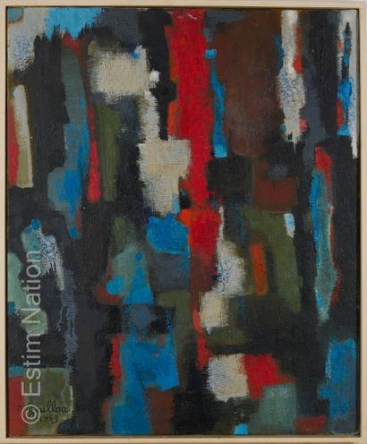 ATELIER ANDRE GUILLOU (1925-2017) Composition abstraite
Huile sur toile, sablée et...