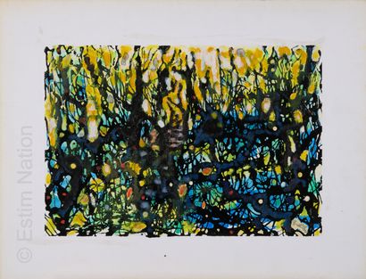 ATELIER ANDRE GUILLOU (1925-2017) Abstraction sylvestre
Technique mixte sur carton....
