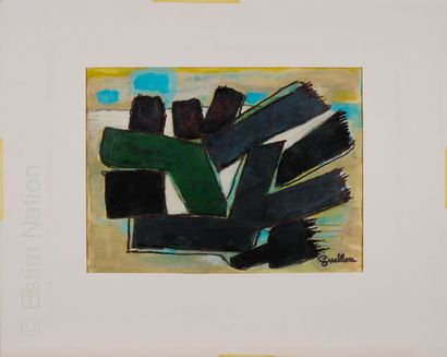 ATELIER ANDRE GUILLOU (1925-2017) Composition
Huile sur papier, Signée en bas à droite.
Dimensions...