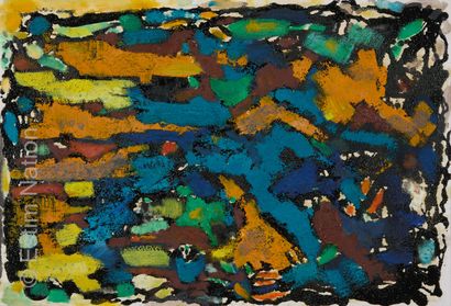 ATELIER ANDRE GUILLOU (1925-2017) Abstraction en couleurs
Technique mixte sablée...