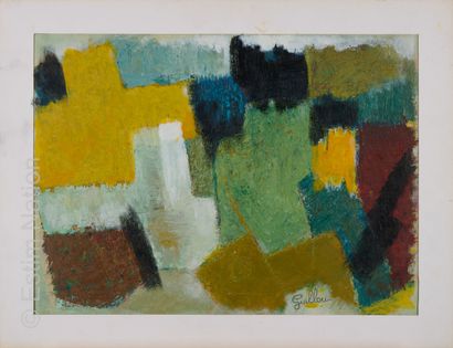 ATELIER ANDRE GUILLOU (1925-2017) Abstract composition
Oil on cardboard. Signed lower...