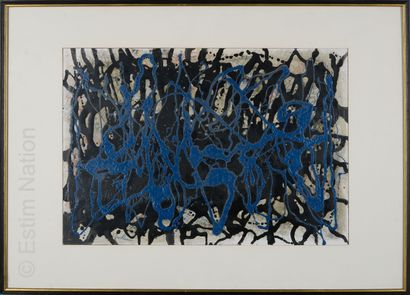 ATELIER ANDRE GUILLOU (1925-2017) Effets de mouvements en noir et bleu
Technique...