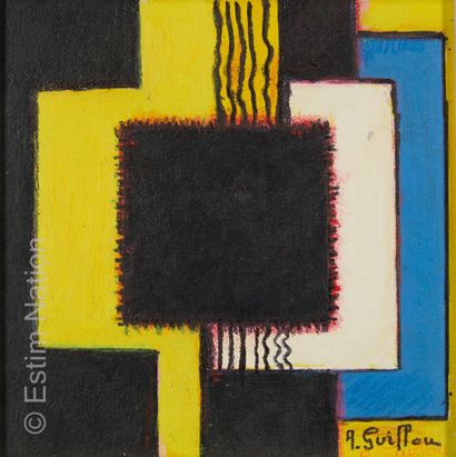 ATELIER ANDRE GUILLOU (1925-2017) Composition géométrique
Huile et collage sur carton...