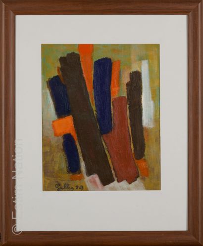 ATELIER ANDRE GUILLOU (1925-2017) Abstraction
Huile sur toile. Signée en bas à gauche....