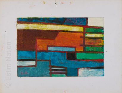ATELIER ANDRE GUILLOU (1925-2017) Composition abstraite
Huile sur carton. Signée...