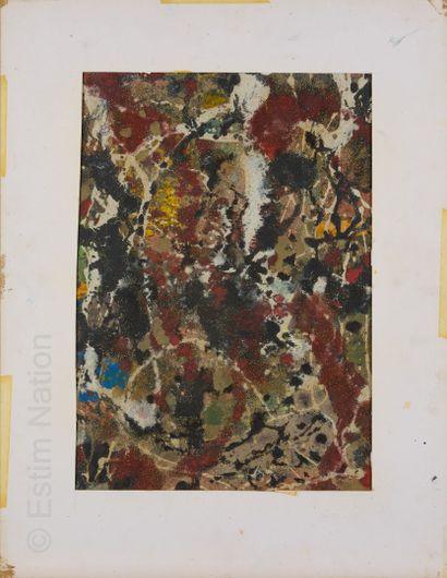 ATELIER ANDRE GUILLOU (1925-2017) Composition abstraite en noir brun et vert
Technique...