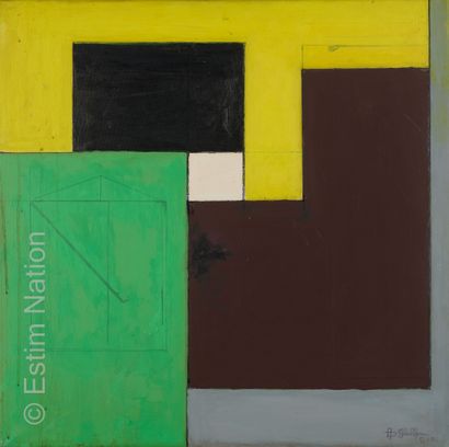ATELIER ANDRE GUILLOU (1925-2017) Composition géométrique
Huile sur toile et collage...
