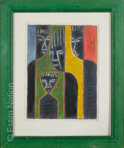 ATELIER ANDRE GUILLOU (1925-2017) Quatre visages
Huile sur papier. Signée à droite.
Dimensions...