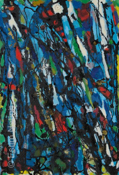 ATELIER ANDRE GUILLOU (1925-2017) Effets de mouvements en noir, blanc rouge et bleu
Technique...