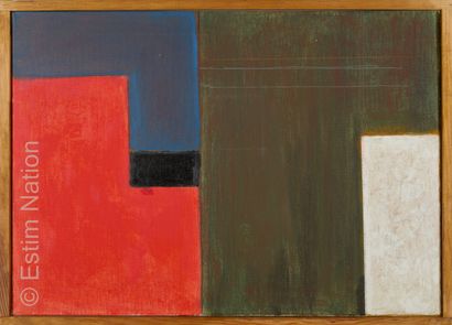 ATELIER ANDRE GUILLOU (1925-2017) Composition géométrique rouge, bleu et blanc
Huile...