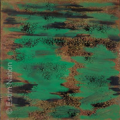 ATELIER ANDRE GUILLOU (1925-2017) Etang
Huile sur toile.
Dimensions : 60 x 60 cm,...