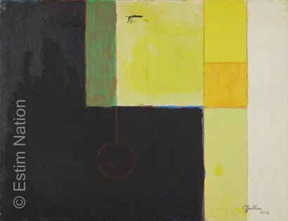 ATELIER ANDRE GUILLOU (1925-2017) Geometric composition 
Oil on isorel. Signed lower...