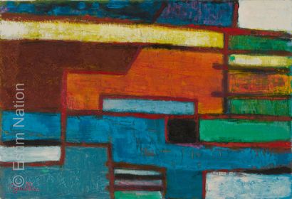 ATELIER ANDRE GUILLOU (1925-2017) Composition abstraite
Huile sur carton. Signée...