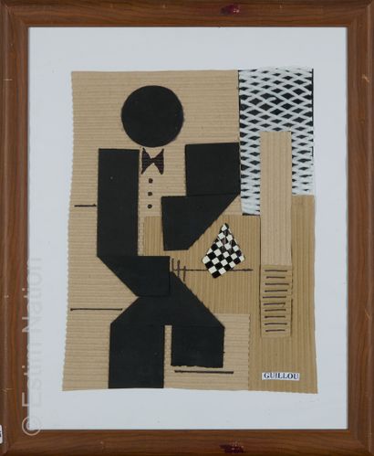 ATELIER ANDRE GUILLOU (1925-2017) Coffee boy
Mixed media, collage, cardboard and...