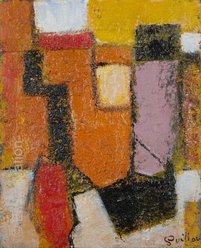 ATELIER ANDRE GUILLOU (1925-2017) Composition abstraite
Huile sur toile avec empâtements....
