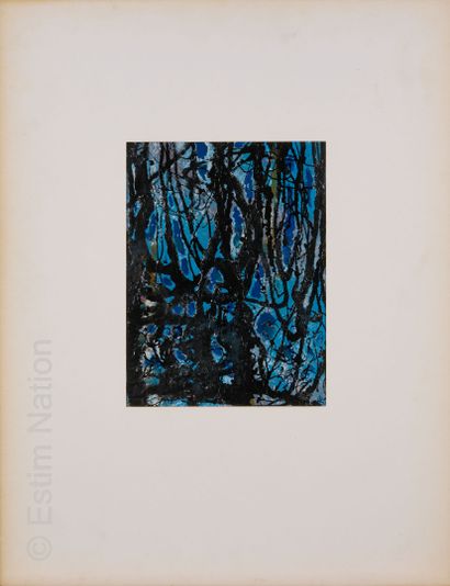 ATELIER ANDRE GUILLOU (1925-2017) Composition en noir et nuances de bleu
Technique...