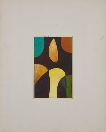 ATELIER ANDRE GUILLOU (1925-2017) Composition colorée
Encre sur papier. 
Dimensions...