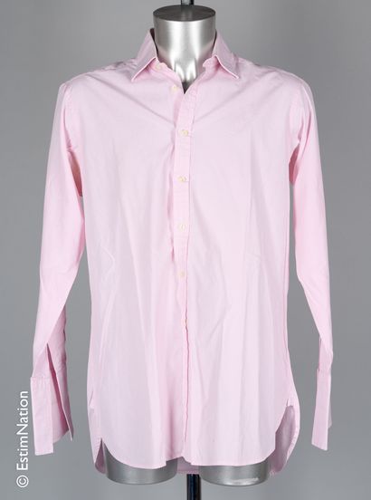 LANVIN, CHARVET, PINK FOUR striped and checked cotton SHIRTS (T 15 1/2 / 39 T 15...