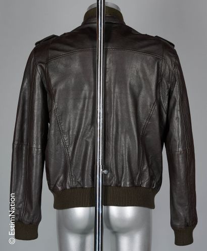 REDSKINS BLOUSON in ebony lambskin, ribbed collar, pockets, cuffs and waistband,...