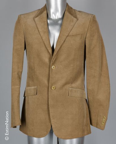 MUGLER, THIERRY MUGLER Beige milleraies cotton jacket, two buttons (S 46), classic...