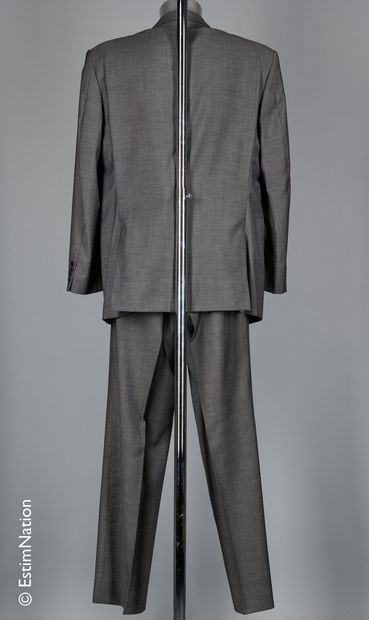 YVES SAINT LAURENT POUR HOMME COSTUME in grey mottled wool: classic jacket and pants...