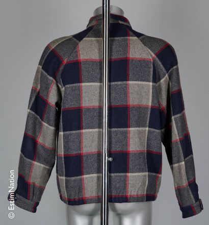 ANONYME Wool jacket woven with gray, blue and red checks, cotton lining, two pockets,...