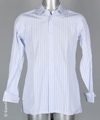 CHRISTIAN DIOR, CHARVET THREE striped cotton SHIRTS: the first (T 15/38), the second...