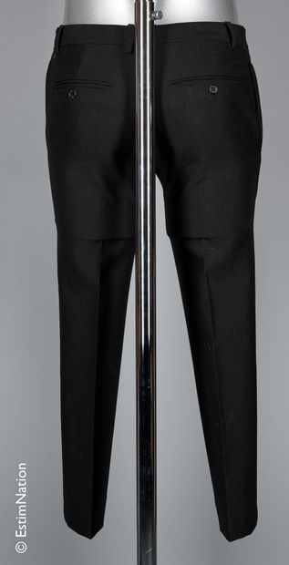 SAINT LAURENT PARIS PANTALON in thick black woven wool (S 46) (from private sales)...
