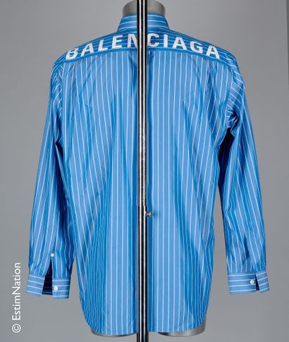 BALENCIAGA PAR DEMNA GVASALIA (2019) Oversized blue striped cotton and polyester...