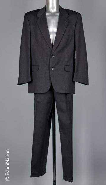 YVES SAINT LAURENT POUR HOMME COSTUME in anthracite wool: jacket and pants, classic...