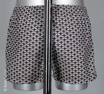FENDI Black and white printed polyamide swim trunks by Monster (S 44 or approx. T...